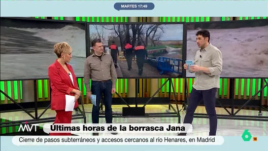 "¿Puedo sacar el tendedero?": Francisco Cacho responde a la duda de Iñaki López El meteorólogo de laSexta avisa de que la lluvia concederá una pequeña tregua en Madrid de 24 horas aunque es posible que pueda darse "algún chubasco postfrontal post borrasca Jana".