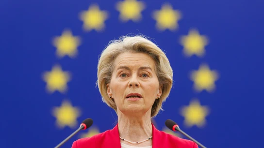 La presidenta de la Comisión Europea, Ursula Von der Leyen, ante el Parlamento Europea La presidenta de la Comisión Europea, Ursula Von der Leyen, ante el Parlamento Europea