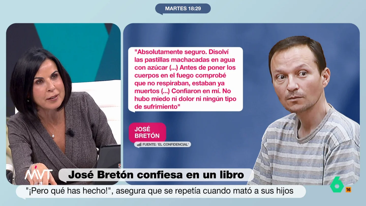 Bea de Vicente explica cuál es el "gran placer" de José Bretón tras confesar Beatriz de Vicente analiza la confesión de José Bretón, que 14 años después ha reconocido el asesinato de sus hijos en el libro del periodista Luisgé Martín: "A mí este señor no me la cuela; mató a sus hijos para dañar y lo consiguió", sentencia.