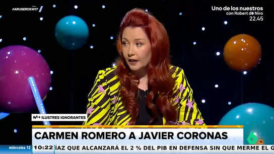 La humorista Carmen Romero enumera las cualidades de un buen jefe: "Tiene que tener el síndrome del tirano, del latín: 'tirar al ano'" La humorista Carmen Romero enumera las cualidades de un buen jefe: "Tiene que tener el síndrome del tirano, del latín: 'tirar al ano'"