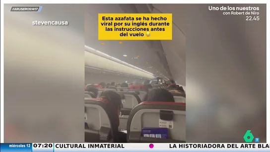La reacción de Alfonso Arús al vídeo viral de la azafata que finge hablar en inglés: "Está entre Los Morancos y Chiquito" La reacción de Alfonso Arús al vídeo viral de la azafata que finge hablar en inglés: "Está entre Los Morancos y Chiquito"