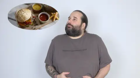 Hombre pensando en comida Hombre pensando en comida