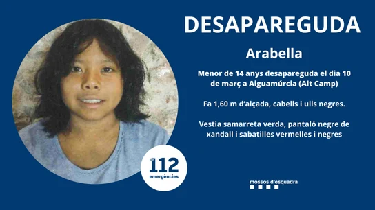 Encuentran muerta a la niña de 14 años desaparecida en Aiguamúrcia (Tarragona) Encuentran muerta a la niña de 14 años desaparecida en Aiguamúrcia (Tarragona)