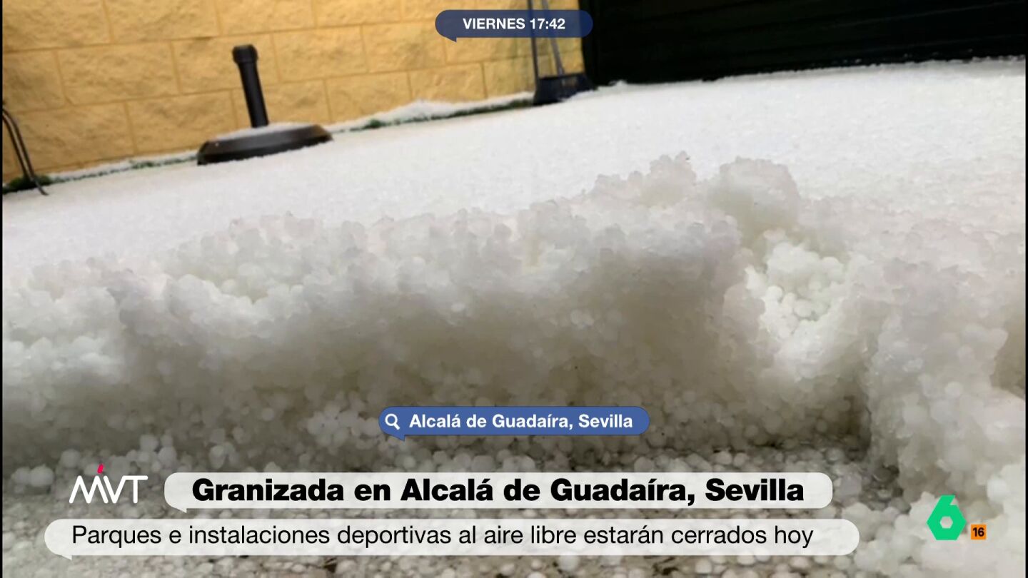 La borrasca Konrad deja granizo y tormentas este viernes en Alcalá de Guadaíra