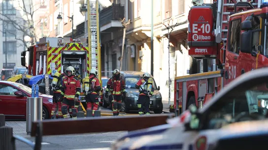 Incendio en un edificio en Bilbao. Incendio en un edificio en Bilbao.