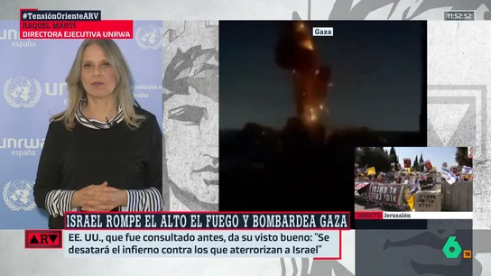 La directora de la UNRWA avisa de que los bombardeos en Gaza no han terminado: "Queda muy poco por seguir arrasando" La directora de la UNRWA avisa de que los bombardeos en Gaza no han terminado: "Queda muy poco por seguir arrasando"
