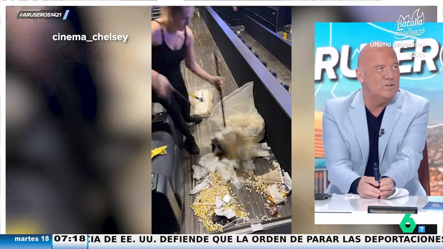 "La gente es guarra, punto": así reacciona Alfonso Arús después de que una limpiadora de un cine muestre la suciedad que dejamos en la sala "La gente es guarra, punto": así reacciona Alfonso Arús después de que una limpiadora de un cine muestre la suciedad que dejamos en la sala