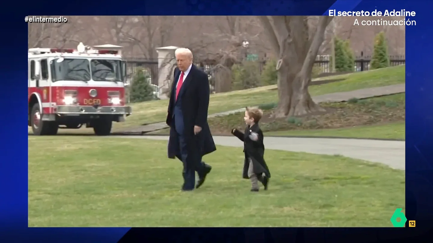 Wyoming reacciona al paseo del hijo de Musk con Trump Wyoming y Dani Mateo analizan unas tiernas imágenes en las que se puede ver a Donald Trump paseando con X, el hijo de Elon Musk, "sin deportarlo o vendérselo a una multinacional", apunta el colaborador en este vídeo.