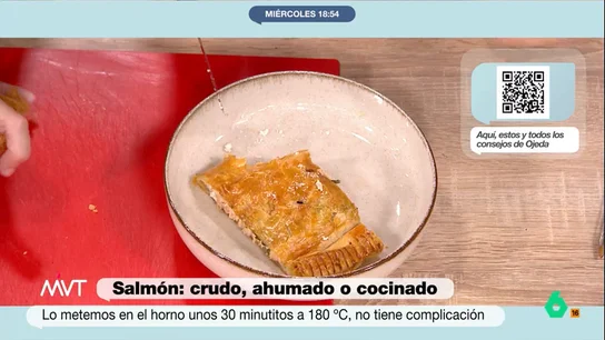 La receta de hojaldre de salmón y espinacas del nutricionista Pablo Ojeda Paso a paso El nutricionista Pablo Ojeda regresa a Más Vale Tarde con una nueva receta saludable, que trae como ingrediente principal el salmón ¡la tendrás lista en pocos minutos!