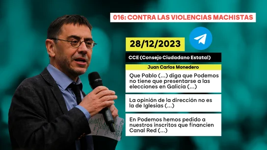 Monedero siguió en los chats de la cúpula de Podemos hasta cuatro meses después de las denuncias por acoso Monedero siguió en los chats de la cúpula de Podemos hasta cuatro meses después de las denuncias por acoso