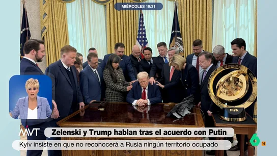 Cristina Pardo, al ver al gabinete de Trump rezando alrededor de él en el Despacho Oval: “Es de locos, una cuadrilla de pelotas” Cristina Pardo, al ver al gabinete de Trump rezando alrededor de él en el Despacho Oval: “Es de locos, una cuadrilla de pelotas”