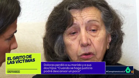 Dolores, perdió a su marido y a sus hijos por la DANA: "Me han arrebatado mi vida entera" Esta vecina de Chiva pide justicia por su marido y sus dos hijos. "Cuando se haga, podré descansar un poquito", le dice a Ana Pastor.