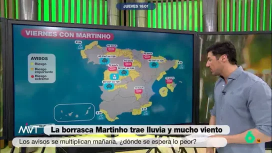 Mapa de alertas de mañana: los avisos se multiplican. ¿Dónde se espera lo peor? Mapa de alertas de mañana: los avisos se multiplican. ¿Dónde se espera lo peor?