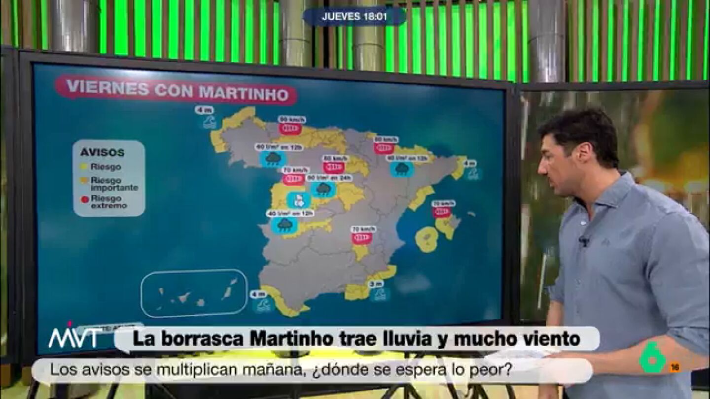 Mapa de alertas de mañana: los avisos se multiplican. ¿Dónde se espera lo peor?
