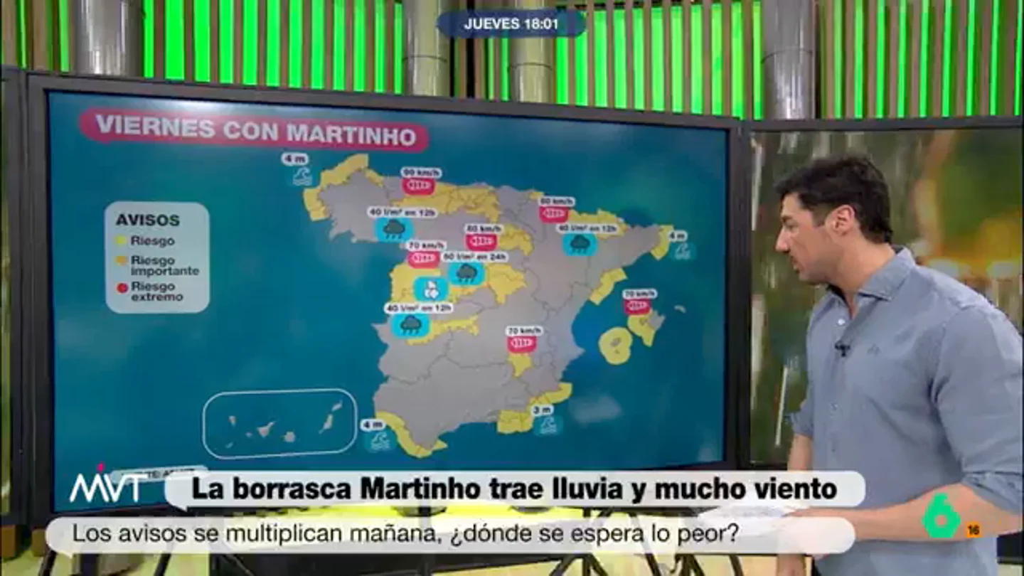 Mapa de alertas de mañana: los avisos se multiplican. ¿Dónde se espera lo peor? Mapa de alertas de mañana: los avisos se multiplican. ¿Dónde se espera lo peor?