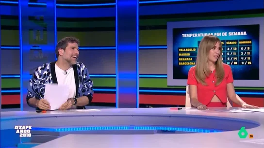Nacho García reacciona a la previsión meteorológica de Francisco Cacho: "¿Algo más? ¿Va a oler a pedo toda España?" El meteorólogo de laSexta vuelve a Zapeando para adelantar qué tiempo hará este fin de semana. A pesar de que seguirá el frío y la lluvia, Cacho tiene también buenas noticias climatológicas.
