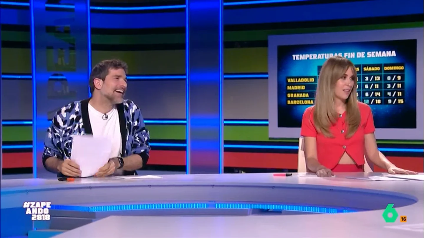 Nacho García reacciona a la previsión meteorológica de Francisco Cacho: "¿Algo más? ¿Va a oler a pedo toda España?" El meteorólogo de laSexta vuelve a Zapeando para adelantar qué tiempo hará este fin de semana. A pesar de que seguirá el frío y la lluvia, Cacho tiene también buenas noticias climatológicas.