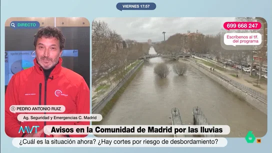 El mensaje tranquilizador del director de ASEM 112 sobre la situación de Madrid: "Podemos considerar que está bajo control" Pedro Antonio Ruiz, director de la Agencia de Seguridad y Emergencias, ASEM 112, de la Comunidad de Madrid, conecta con Más Vale Tarde para dar la última hora sobre la situación meteorológica de la comunidad.