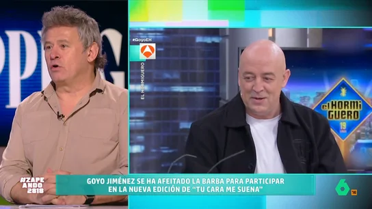 Goyo Jiménez sorprende en 'El Hormiguero' al aparecer sin barba: "Llevaba 17 años con ella..." El cómico es uno de los participantes de la última edición de 'Tu cara me suena' donde ha coincidido, por ejemplo, con Bertín Osborne. El cómico ha contado a Motos cómo fueron sus primeros días sin su barba.
