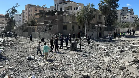 La Franja de Gaza, tras un bombardeo de Israel La Franja de Gaza, tras un bombardeo de Israel