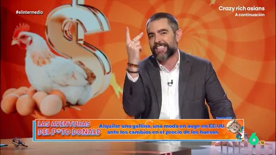 Alquilar una gallina por 1.000 dólares: Dani Mateo analiza la nueva tendencia en EEUU por la crisis del huevo Mientras el secretario de Salud de EEUU, el antivacunas Robert Kennedy, propone dejar que la gripe aviar se extienda entre las gallinas para averiguar qué gallinas son inmunes, surge una nueva tendencia para afrontar la histórica crisis del huevo.
