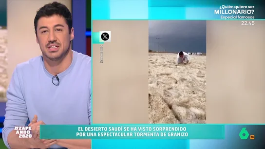 La brutal granizada que ha teñido de blanco el desierto de Arabia Saudí El granizo no solo ha hecho sus estragos en Cataluña, también en Kansas y, sobre todo, en Arabia Saudí. Francisco Cacho analiza en este vídeo la brutal tormenta que ha dejado casi un metro de granizo en un lugar tan seco.