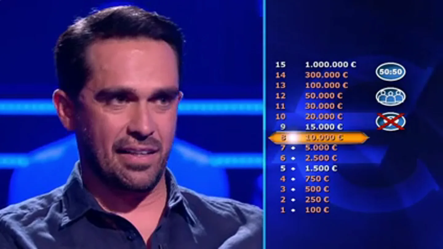 Alberto Contador suda más ¿Quién quiere ser millonario? que en la bici: "Me voy a quedar sin dientes" Alberto Contador suda más ¿Quién quiere ser millonario? que en la bici: "Me voy a quedar sin dientes"