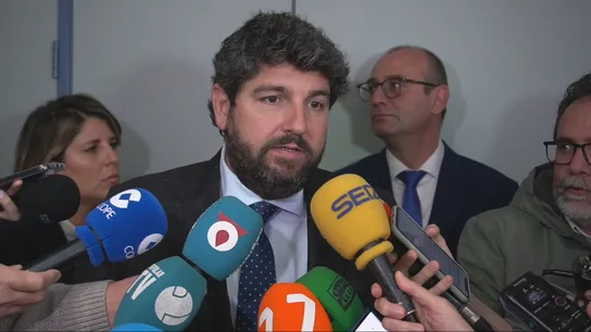 El presidente murciano, López Miras, este martes. El presidente murciano, López Miras, este martes.