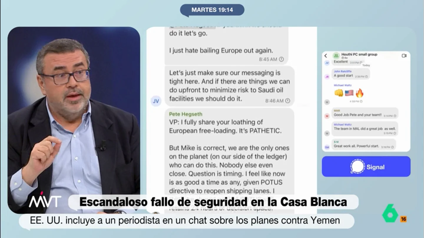 Pedro Rodríguez, tras incluir el Gobierno Trump a un periodista en un chat secreto: "Son una pandilla de cuñaos improvisando" Pedro Rodríguez carga duramente contra la Administración Trump tras incluir por error a un periodista en un chat donde se debatía el ataque a Yemen: "Es puro Trump: irresponsabilidad, incompetencia y lo que es peor, inmoralidad".