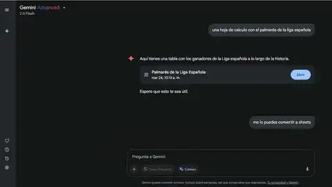 Usando Canvas en Gemini Usando Canvas en Gemini