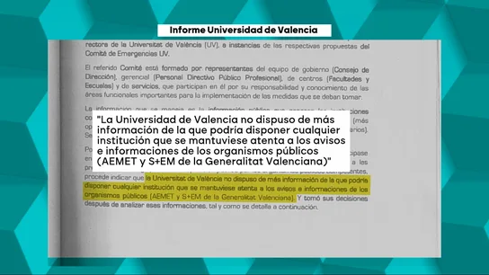 La Universidad de Valencia desmiente a Mazón: decidieron suspender las clases durante la DANA en base a "información pública" La Universidad de Valencia desmiente a Mazón: decidieron suspender las clases durante la DANA en base a "información pública"