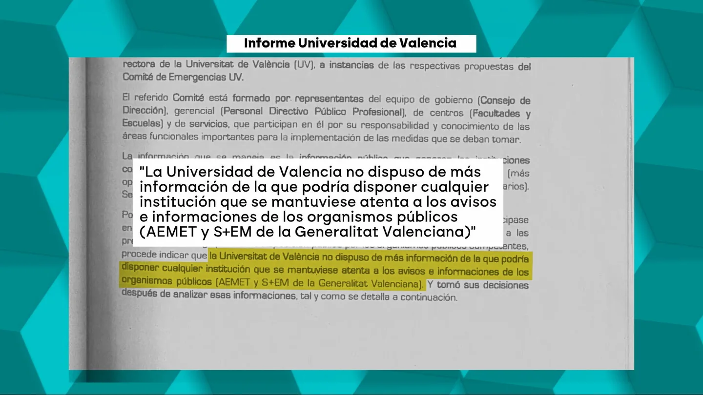 La Universidad de Valencia desmiente a Mazón: decidieron suspender las clases durante la DANA en base a "información pública" La Universidad de Valencia desmiente a Mazón: decidieron suspender las clases durante la DANA en base a "información pública"