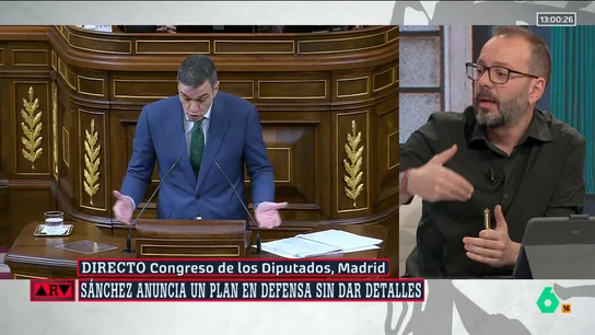 Maestre explica la "contradicción insuperable" de Pedro Sánchez al defender el aumento del gasto en Defensa: "¿Estamos seguros de que EEUU es un aliado confiable?" Maestre explica la "contradicción insuperable" de Pedro Sánchez al defender el aumento del gasto en Defensa: "¿Estamos seguros de que EEUU es un aliado confiable?"