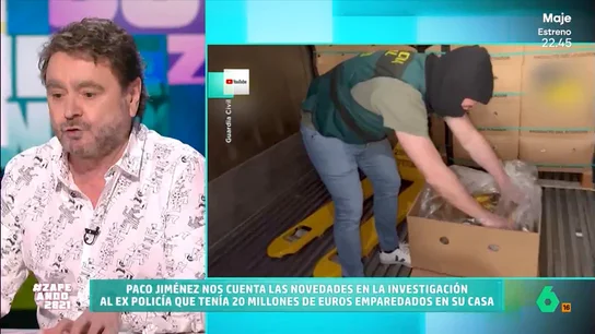 Paco Jiménez cuenta la novedades del caso del exjefe de la UDEF, 'El Anodino', que tenía 20 millones emparedados en casa El periodista visita Zapeando para contar las novedades de este caso tan sonado. El policía fue detenido por colaborar con una red de narcotráfico. El agente, además, tenía 20 millones de euros emparedados en su casa.