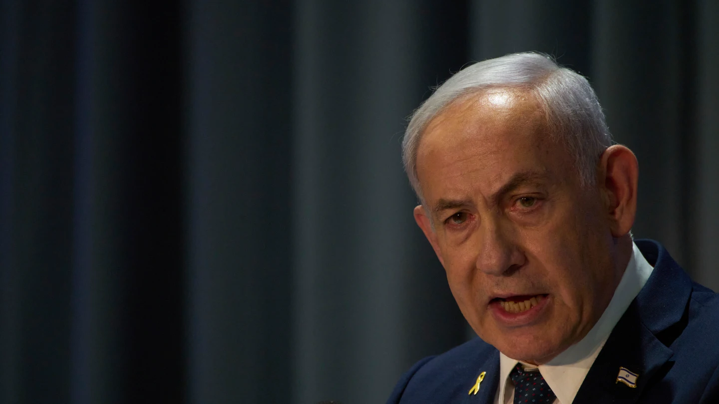 El primer ministro israelí, Benjamin Netanyahu, durante una conferencia de prensa El primer ministro israelí, Benjamin Netanyahu, durante una conferencia de prensa