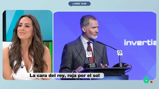 Marina Valdés, sobre el rey Felipe VI y sus quemaduras por el sol: "Sangre azul, pero cara rojita" El monarca ha reaparecido con una importante quemadura en su rostro provocada por el sol. El rey no ha dudado en abordar el tema y, además, ha recordado la importancia de utilizar protección solar.
