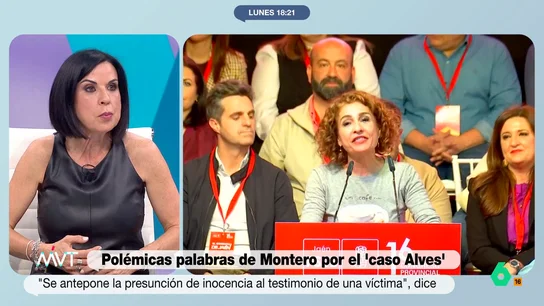 Bea de Vicente: "Hace años que en el juzgado no se pone en duda cómo va vestida una mujer o si iba borracha" Las declaraciones de María Jesús Montero cuestionando la sentencia del 'caso Alves' despierta un debate en Más Vale Tarde donde Beatriz de Vicente defiende, desde su experiencia, la "sensibilidad" de los juzgados en crímenes sexuales.