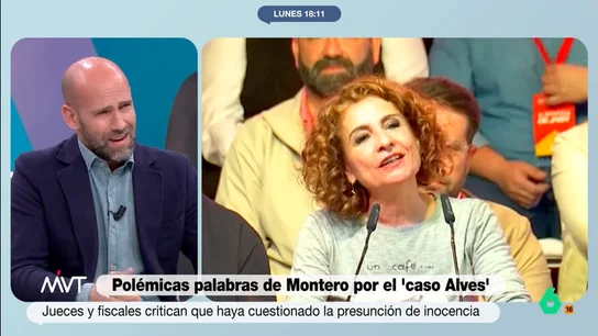 Gonzalo Miró, sobre Montero y sus declaraciones sobre Alves: "No piensa lo que dijo, se equivoca y tarda en pedir disculpas" Gonzalo Miró reflexiona en este vídeo sobre las polémicas declaraciones de María Jesús Montero criticando la absolución a Dani Alves de agresión sexual, que ya han lamentado las asociaciones judiciales.