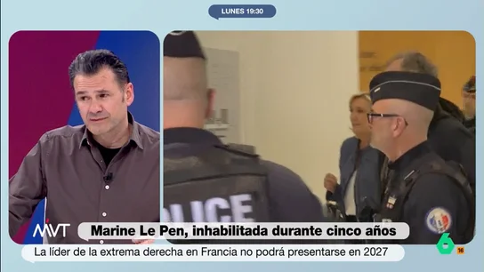 Iñaki López, muy crítico con las alianzas de Vox: "Se ha solidarizado mucho antes con Le Pen que con Repsol" Más Vale Tarde opina en este vídeo sobre el apoyo mostrado por Vox a Marine Le Pen tras ser condenada por un tribunal francés a cuatro años de cárcel y cinco de inhabilitación por un delito de malversación.