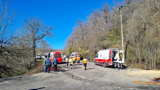 Escenario del siniestro en una mina de Asturias Escenario del siniestro en una mina de Asturias