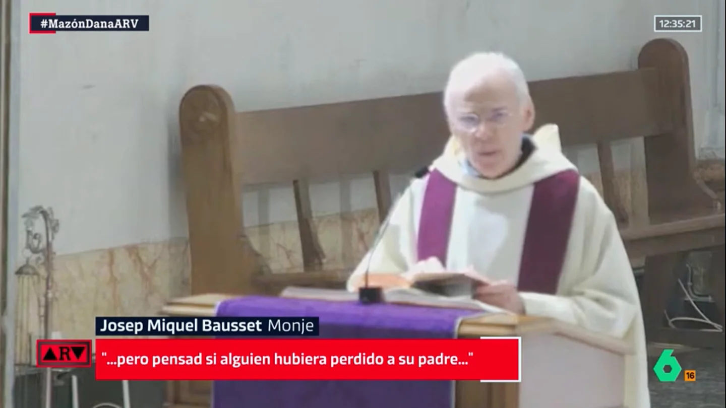 La crítica de un monje a Mazón durante un sermón: "Come mientras la gente se ahoga La crítica de un monje a Mazón durante un sermón: "Come mientras la gente se ahoga