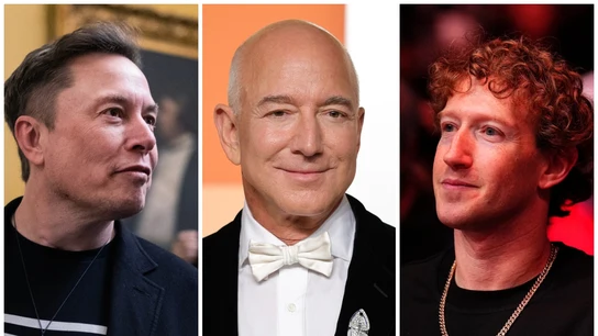 Elon Musk, Jeff Bezos y Mark Zuckerberg Elon Musk, Jeff Bezos y Mark Zuckerberg