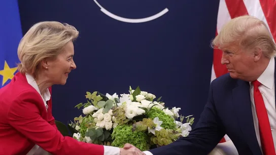 Von der Leyen y Trump, en una imagen de archivo. Von der Leyen y Trump, en una imagen de archivo.
