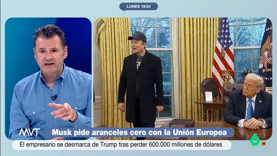 Iñaki López, tras desmarcarse Musk de Trump por los aranceles: “Le ha costado 600.000 millones darse cuenta” Más Vale Tarde analiza en este vídeo la petición de Elon Musk de establecer aranceles cero con la Unión Europea, desmarcándose así de la guerra comercial de Donald Trump a nivel mundial.