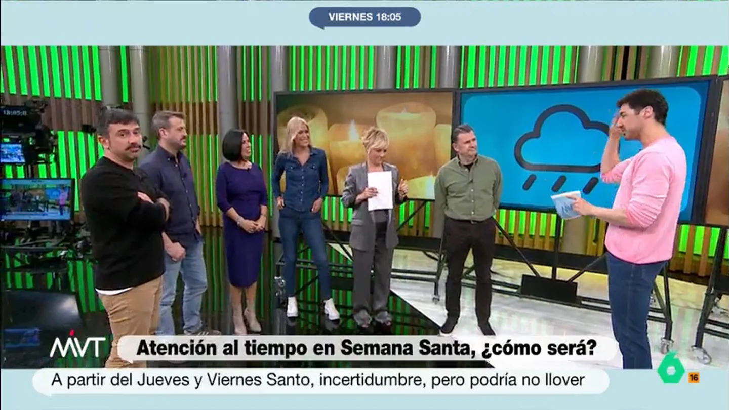 Los colaboradores de Más Vale Tarde le piden un pronóstico a Francisco Cacho sobre el tiempo en sus destinos de Semana Santa Los colaboradores de Más Vale Tarde le piden un pronóstico a Francisco Cacho sobre el tiempo en sus destinos de Semana Santa