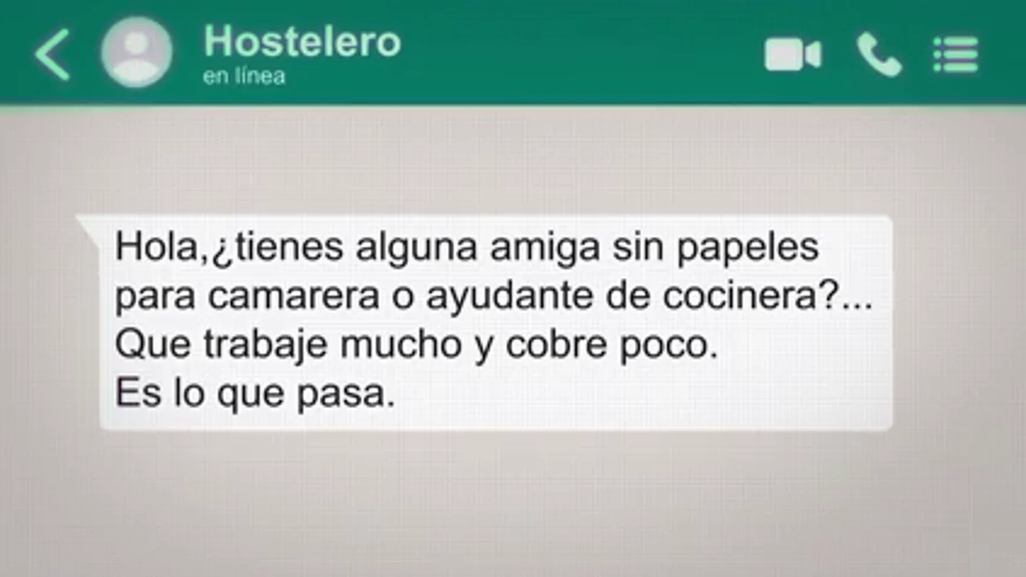 "Una amiga sin papeles, que trabaje mucho y cobre poco": los requisitos de una oferta de empleo denunciada por @soycamarero "Una amiga sin papeles, que trabaje mucho y cobre poco": los requisitos de una oferta de empleo denunciada por @soycamarero