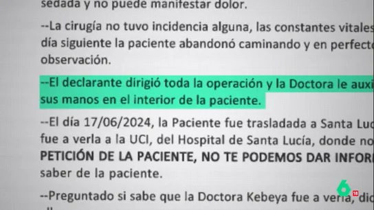 El cirujano que operó junto a 'la reina de la cirugía' reconoce que no sabía si tenía el título, pero que "llegó a introducir sus manos en la paciente" El cirujano que operó junto a 'la reina de la cirugía' reconoce que no sabía si tenía el título, pero que "llegó a introducir sus manos en la paciente"