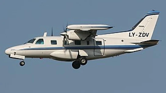 Un avión bimotor Mitsubishi modelo 'MU-2B', en una imagen de archivo. Un avión bimotor Mitsubishi modelo 'MU-2B', en una imagen de archivo.