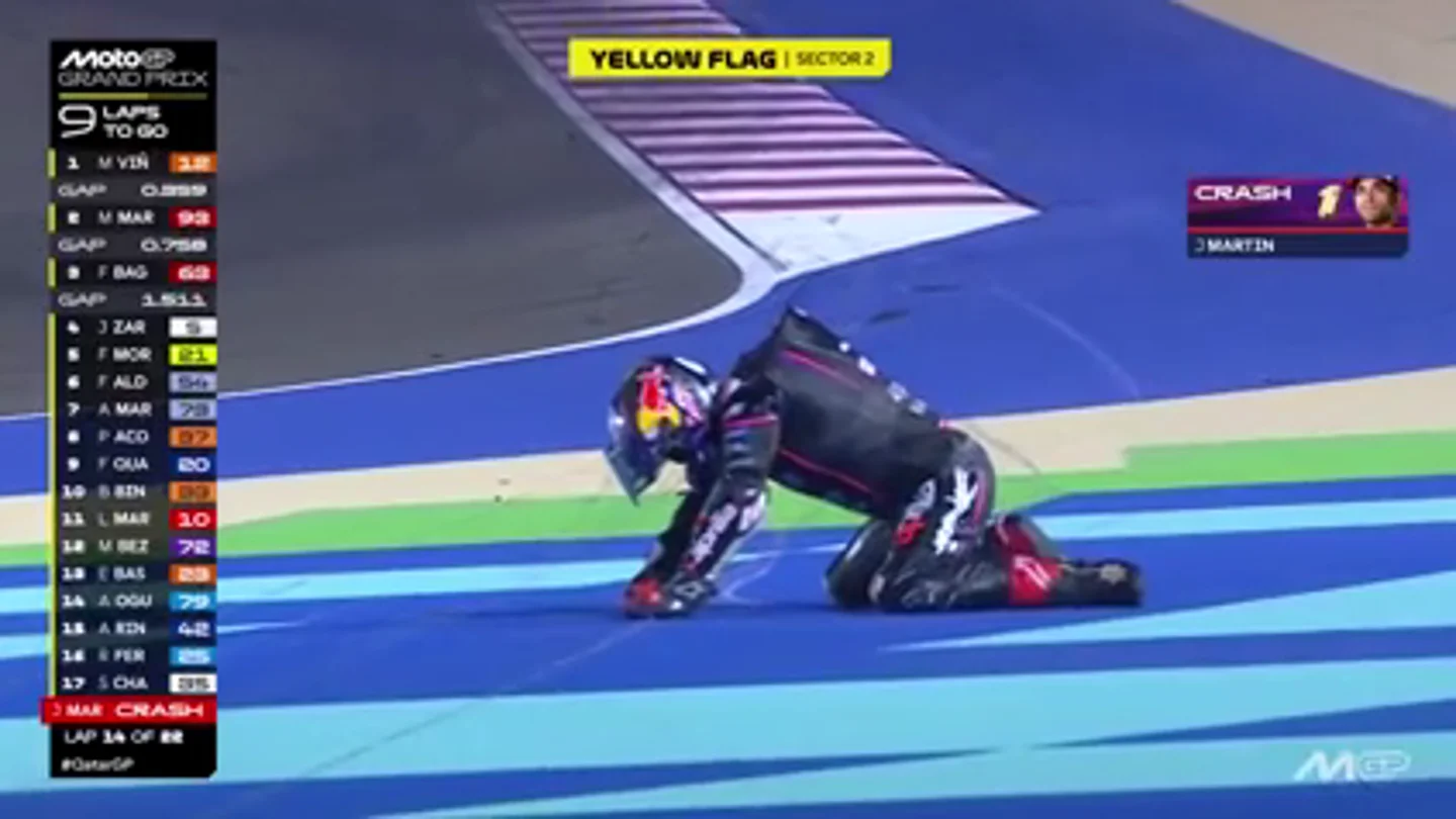 Nadie quería esto: la escalofriante caída de Jorge Martín en su regreso a MotoGP Nadie quería esto: la escalofriante caída de Jorge Martín en su regreso a MotoGP