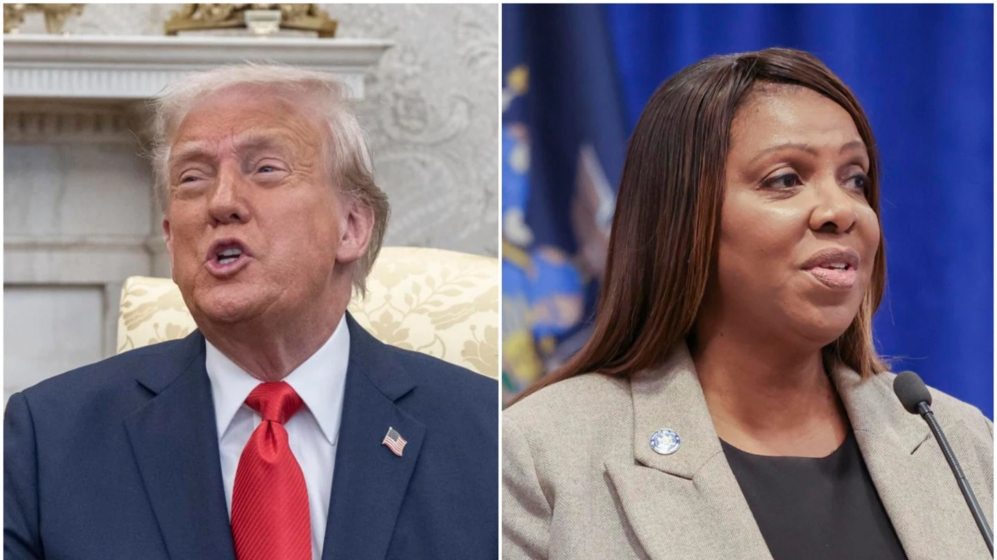 Donald Trump, a la izquierda; a la derecha, Letitia James Donald Trump, a la izquierda; a la derecha, Letitia James